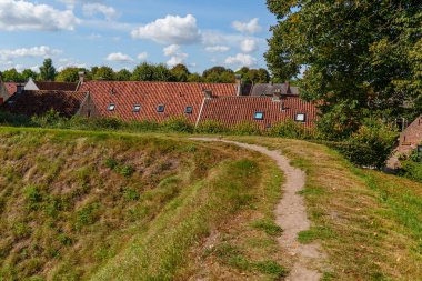Hollanda 'nın tarihi Bourtange köyü.