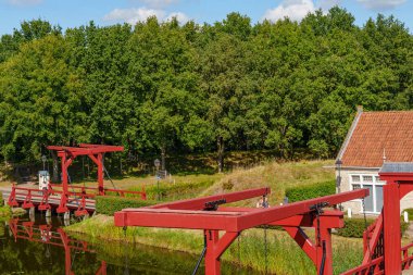 Hollanda 'nın tarihi Bourtange köyü.