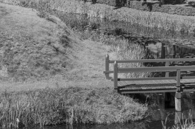 Hollanda 'nın tarihi Bourtange köyü.