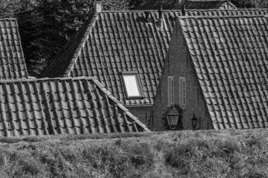 Hollanda 'nın tarihi Bourtange köyü.