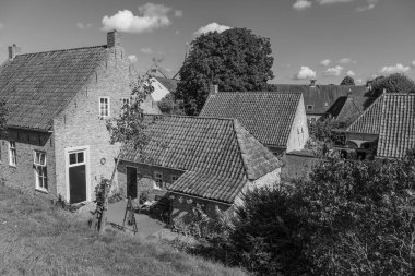 Hollanda 'nın tarihi Bourtange köyü.