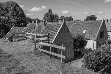 Hollanda 'nın tarihi Bourtange köyü.