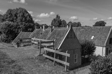 Hollanda 'nın tarihi Bourtange köyü.