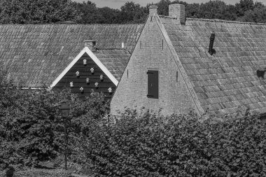 Hollanda 'nın tarihi Bourtange köyü.