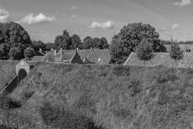 Hollanda 'nın tarihi Bourtange köyü.