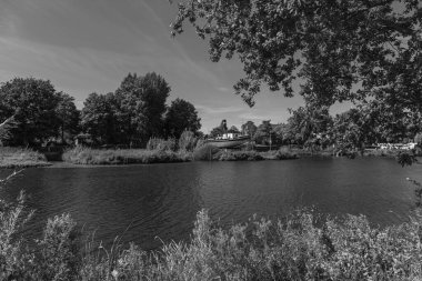 Almanya Emsland 'daki Em Nehri' nde.