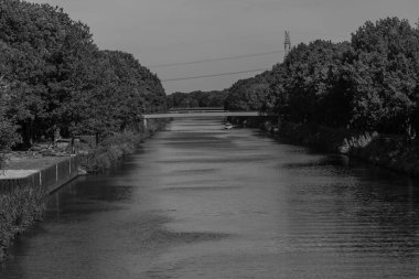 Almanya Emsland 'daki Em Nehri' nde.