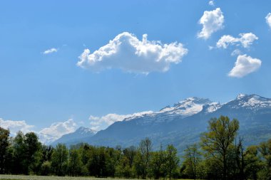 Lihtenştayn, Vaduz 'da Alpenpanorama 23.4.2020
