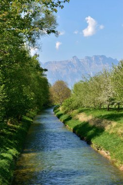 Kleiner Bach uçuş duruşu liechtensteins Naturlandschaft 23.4.2020