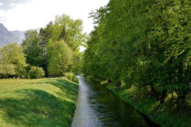 Kleiner Bach uçuş duruşu liechtensteins Naturlandschaft 23.4.2020
