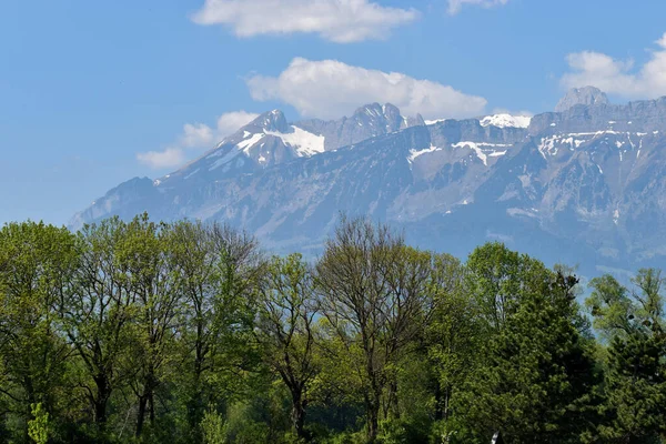 Alpenpanorama Vaduz Liechtensteinie 2020 — Zdjęcie stockowe