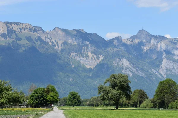 Schweizer Berglandschaft Einem Schoenen Fruehlingstag — Stockfoto