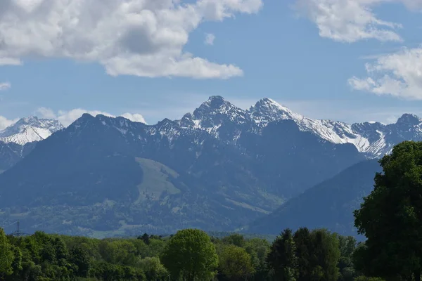 Удивительный Панорамный Вид Швейцарские Горы — стоковое фото