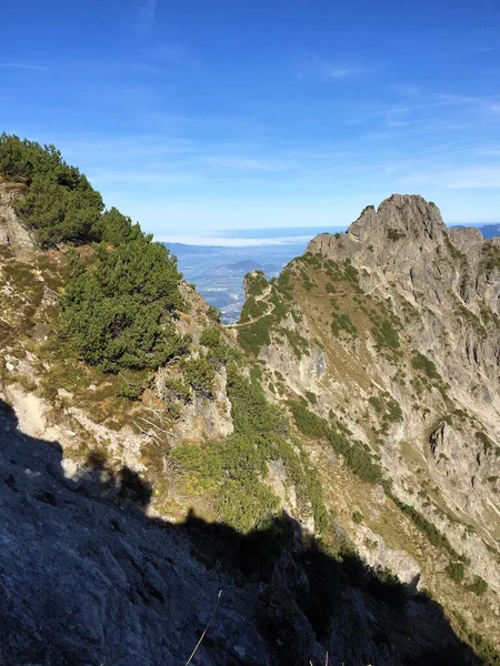 Три Сестры Туристической Тропы Горах Лихтенштейна 2016 — стоковое фото