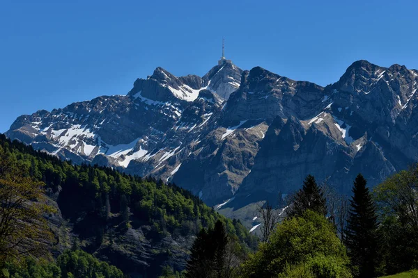 Пик Горы Саентис Швейцарии 2020 — стоковое фото