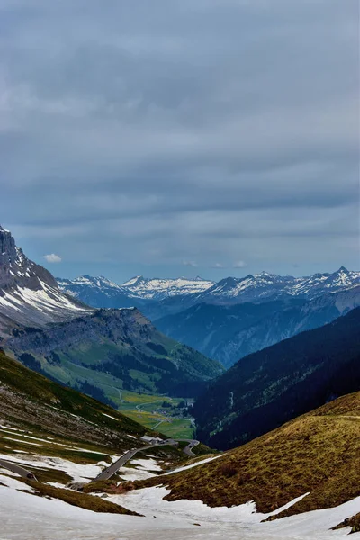 Panorama Montagne Lors Road Trip Travers Col Klausenpass Suisse 2020 — Photo