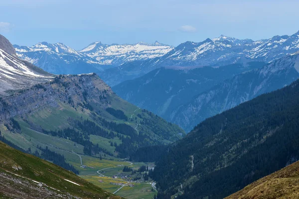 Horské Panorama Při Výletě Přes Klausenpass Švýcarsku 2020 — Stock fotografie
