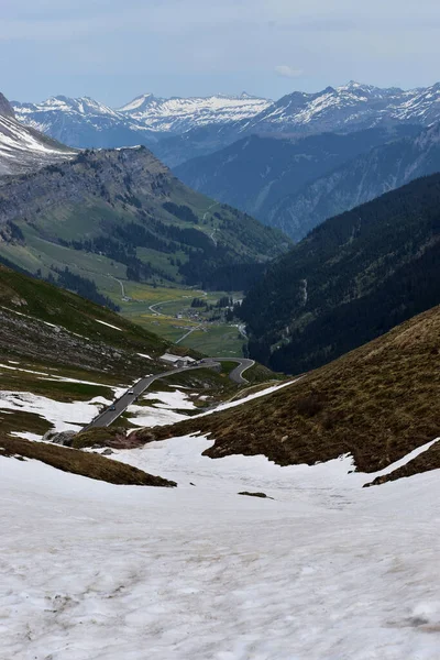 Panorama Montagne Lors Road Trip Travers Col Klausenpass Suisse 2020 — Photo