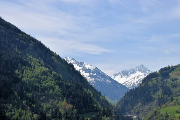 Schweiziska Bergstoppar Bilresa Till Oberalppass 2020 — Stockfoto