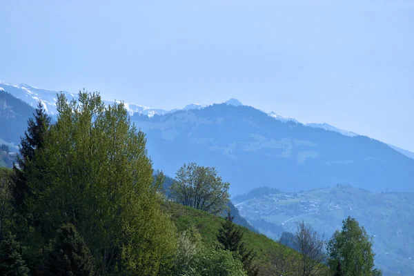 Panorama Montaña Durante Viaje Por Carretera Oberalppass Suiza 2020 —  Fotos de Stock