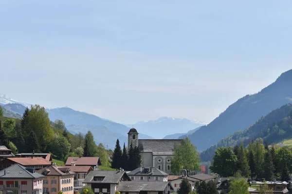 Горная Панорама Время Дорожной Поездки Обералпасс Швейцарии 2020 — стоковое фото