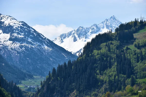 Panorama Montano Durante Viaggio Oberalppass Svizzera 2020 — Foto Stock