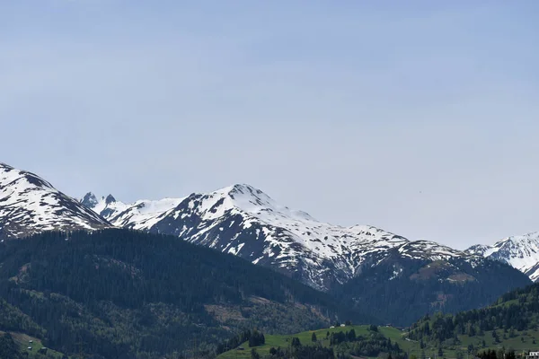 Горная Панорама Время Дорожной Поездки Обералпасс Швейцарии 2020 — стоковое фото