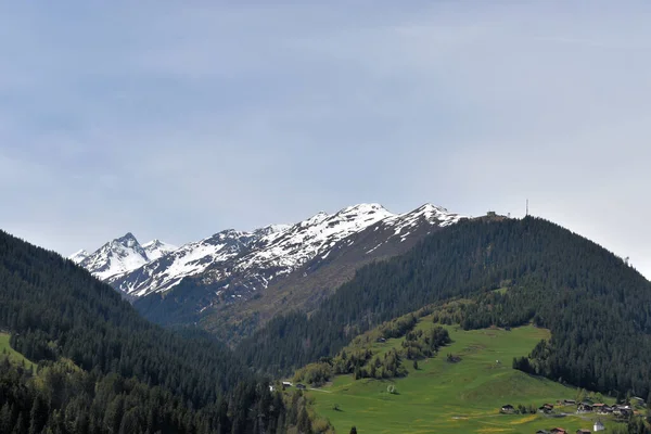 Panorama Montaña Durante Viaje Por Carretera Oberalppass Suiza 2020 — Foto de Stock