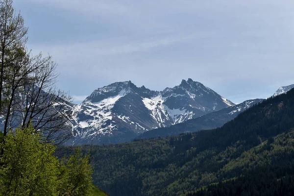 Panorama Montaña Durante Viaje Por Carretera Oberalppass Suiza 2020 —  Fotos de Stock