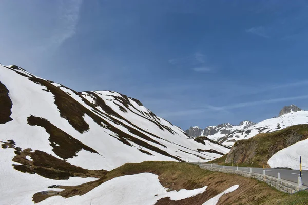 Verbazingwekkend Bergpanorama Oberalppass Zwitserland 2020 — Stockfoto