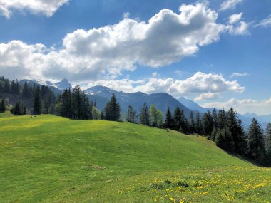 İsviçre, Flumserberg 'deki Alp manzarası 17.5.2020