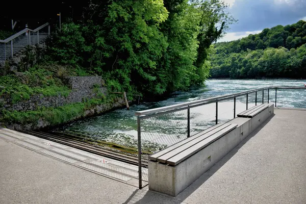 Прекрасный День Рейне Падает Швейцарии 2020 — стоковое фото