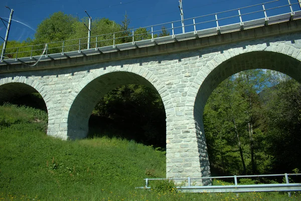 Viaduto Graubuenden Suíça 2020 — Fotografia de Stock