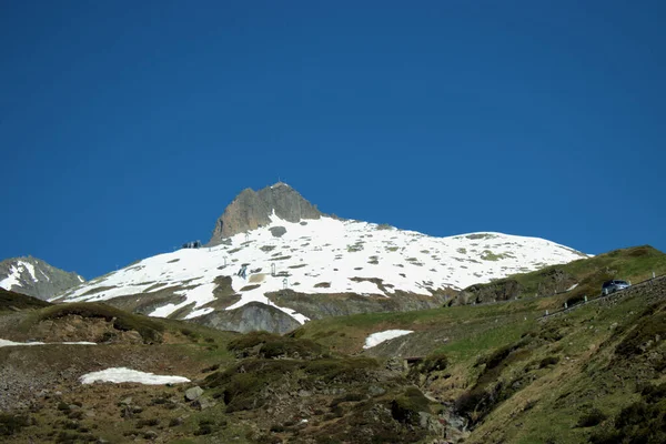 Συναρπαστικές Βουνοκορφές Στο Δρόμο Για Oberalppass Στην Ελβετία 2020 — Φωτογραφία Αρχείου