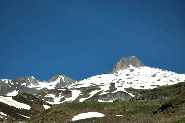 Alpejska Sceneria Drodze Oberalppass Szwajcarii 2020 — Zdjęcie stockowe