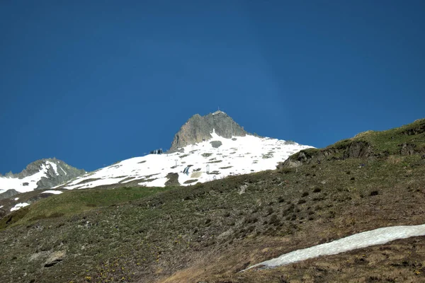 Paisaje Alpino Camino Hacia Oberalppass Suiza 2020 —  Fotos de Stock
