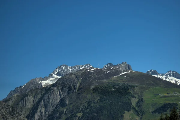 Alpina Landskap Väg Till Oberalppass Schweiz 2020 — Stockfoto