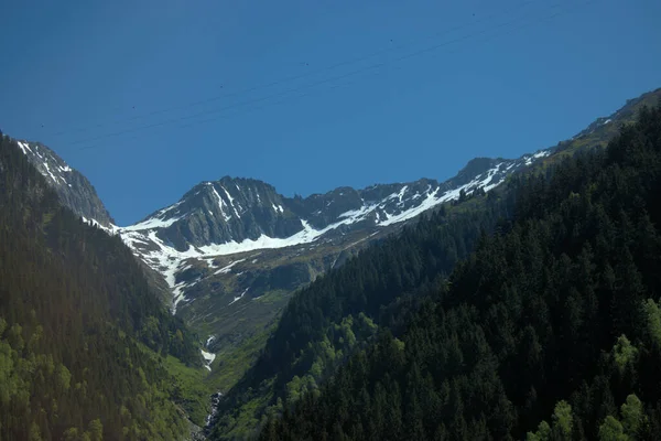 Amazing Mountain Peaks While Driving Switzerland 2020 — Stock Photo, Image