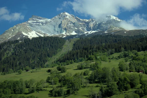 Stunning Mountain Panorama Way Oberalppass Switzerland 2020 Royalty Free Stock Photos