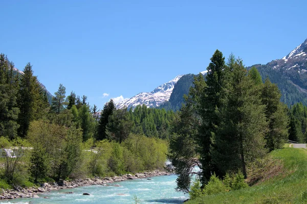 スイスのEngadineにイン川27 2020 — ストック写真