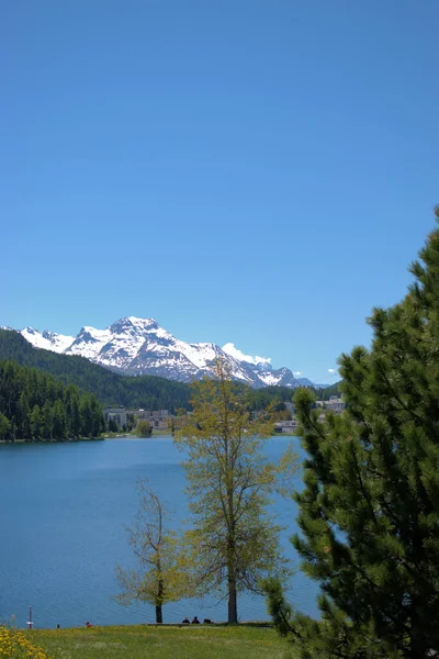 Lakeview Saint Moritz Elveția 2020 — Fotografie, imagine de stoc