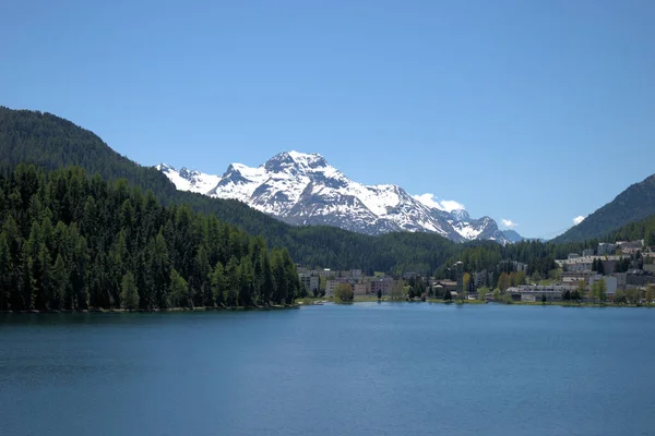 Vue Sur Lac Saint Moritz Suisse 2020 — Photo