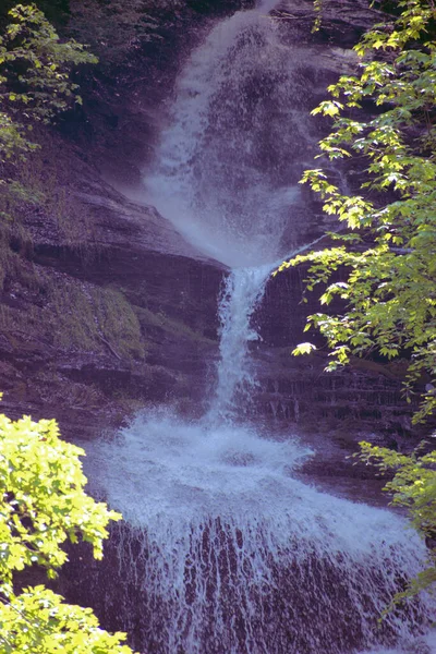 Cachoeira Weisstannental Suíça 2020 — Fotografia de Stock