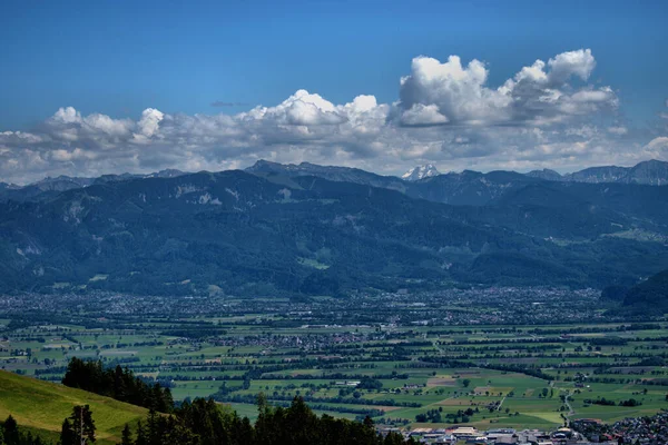 Widok Dolinę Rzeki Szwajcarii Wzgórza Appenzell 2020 — Zdjęcie stockowe