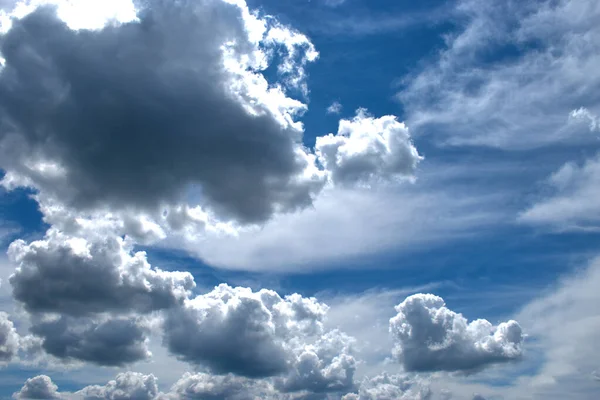 Nuvens Cúmulos Céu Azul Sobre Alemanha Durante Voo Num Pequeno — Fotografia de Stock