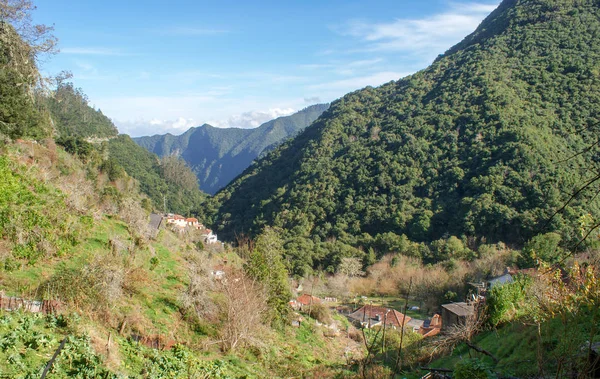 Vereda Dos Balcoes Passa Por Levada Fácil Bonito Caminho Madeira — Fotografia de Stock