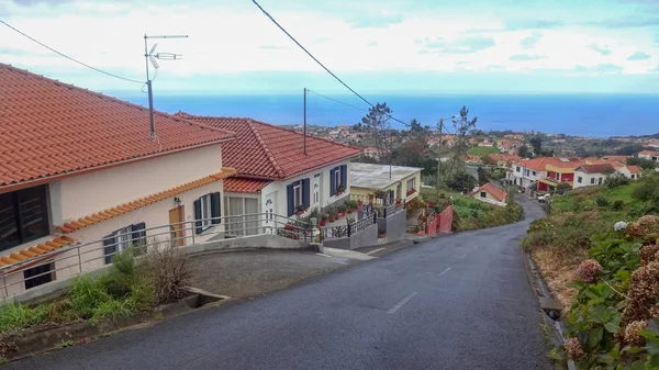 Santana Egy Szép Város Madeira Szigetén Portuegal Van Vicces Hagyományos — Stock Fotó