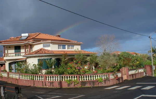 Santana Una Bonita Ciudad Isla Madeira Portuegal Tiene Casas Tradicionales — Foto de Stock