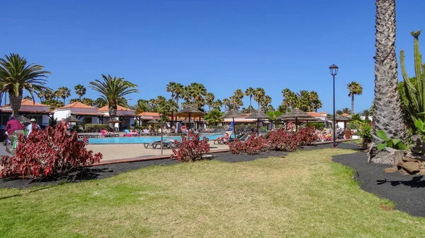 Caleta-de-Fuste é um acolhedor resort de praia na ilha de Fuerteventura, Canarias, Espanha — Fotografia de Stock