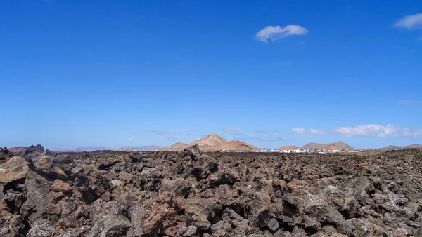 Park Timinfaya a csodálatos vulkanikus hely Lanzarote, Canarias. — Stock Fotó